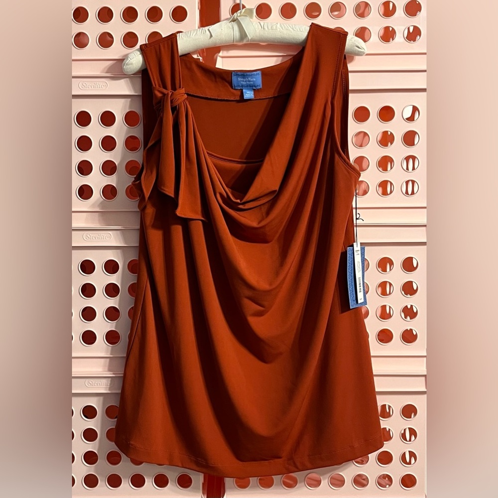 NWT Simply Vera Vera Wang  Ochre Cowl Top